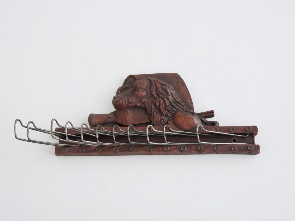 Vintage Syroco Wood Hunting Dog Tie Rack | Spaniel Wall Mount | Cabincore